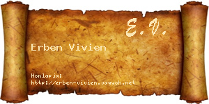 Erben Vivien névjegykártya